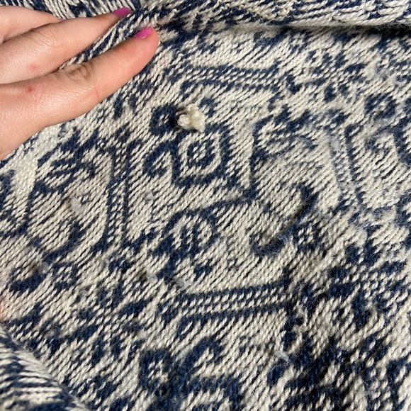 DALE OF NORWAY Wool Blue & White Knit Cardigan - Picture 9 of 9